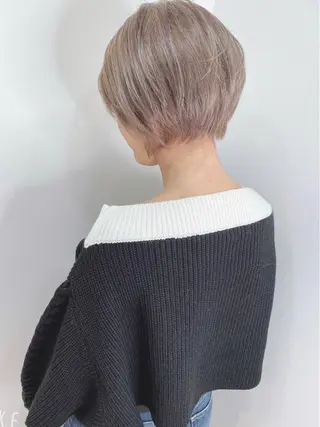ショート カラー ボブ、縮毛矯正👑 心斎橋/高城涼也のヘアスタイル