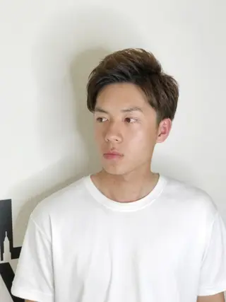 ショート パーマ ヘアアレンジ メンズ 赤み消しカラー /透明感カラー 上長のヘアスタイル