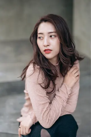 ロング カラー 敏感肌のカラー｜斉藤 ｜かきあげバングのヘアスタイル