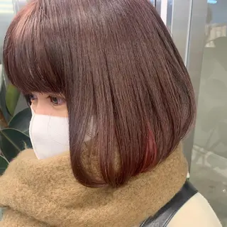 ミディアム カラー 透明感/オリーブ/ グレージュ/YUKAのヘアスタイル