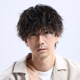 パーマ メンズ メンズ特化/パーマ/ ブリーチ/福島 千颯のヘアスタイル