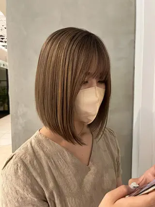 ミディアム カラー ボブ/透明感カラー 🇰🇷Ryotaのヘアスタイル