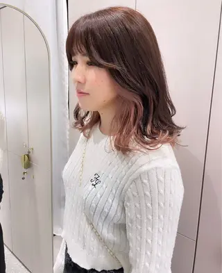 ミディアム カラー 暖色/オリーブカラー /中村未来🍒🫒のヘアスタイル