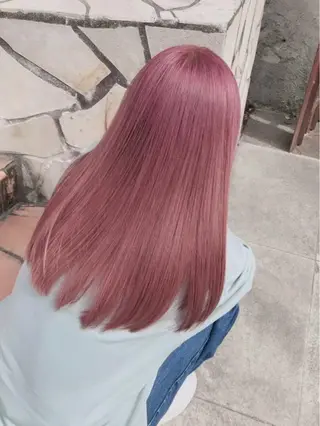 ミディアム カラー ヘアアレンジ 🌷FUKA🌷 まろやかハイトーンのヘアスタイル