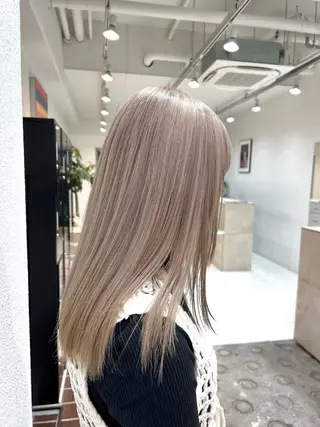 セミロング カラー ブリーチカラー🦋‪ 田中さくらのヘアスタイル