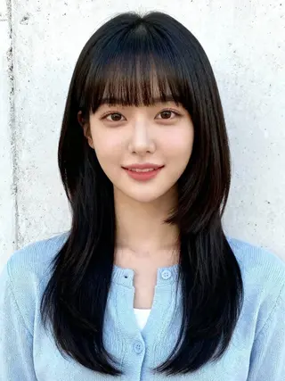 セミロング 韓国レイヤーカット 🫧大阪梅田レイヤーのヘアスタイル