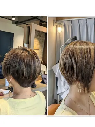 ショート カラー alushe 岡 陽子のヘアスタイル