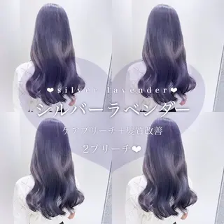 ロング カラー ヘアアレンジ 𝘳𝘺𝘰𝘬𝘢 髪質改善／ブリーチのヘアスタイル