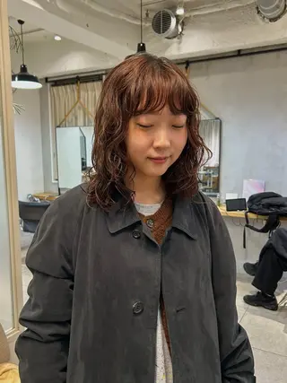 ミディアム パーマ moeka 表参道のヘアスタイル