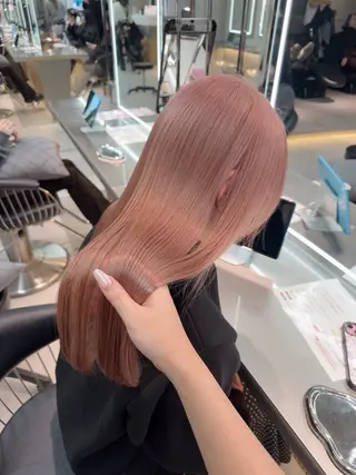 ロング カラー ARIA💎縮毛矯正 ブリーチ💎複雑履歴のヘアスタイル