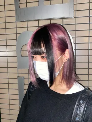 ミディアム カラー レイヤーカット/ カラー/長谷恵花のヘアスタイル