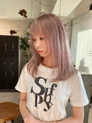 ロング カラー 原宿美容師 iLe. tae ハイトーンのヘアスタイル