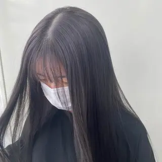 ロング カラー 韓国ヘア顔周りカット 艶髪ベージュtamaのヘアスタイル