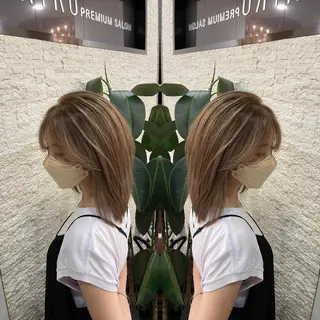 ミディアム Y Uのヘアスタイル