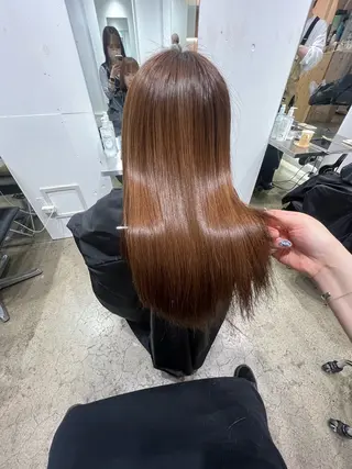 セミロング パーマ ✨髪質改善矯正× ブリーチ✨YU-KIのヘアスタイル