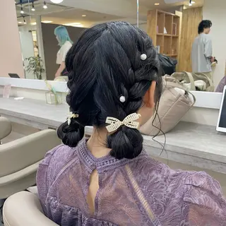 ミディアム ヘアアレンジ 韓国風パーマ/ヘア セット/店長みづきのヘアスタイル