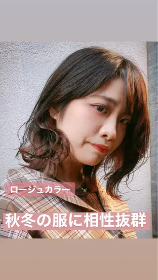 ミディアム カラー ヘアアレンジ 女性が憧れる ショート/角田愛和のヘアスタイル