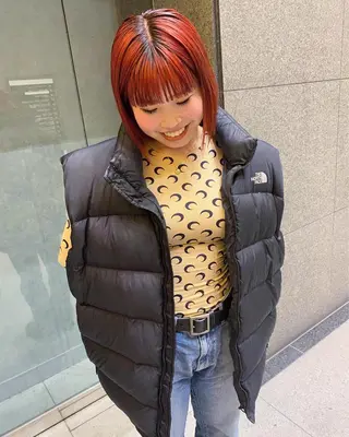 ショート カラー パーマ ヘアアレンジ 髪と音処　マトぺ所属・デザインカラー/ボブ ブリーチカラー/ユリのヘアスタイル