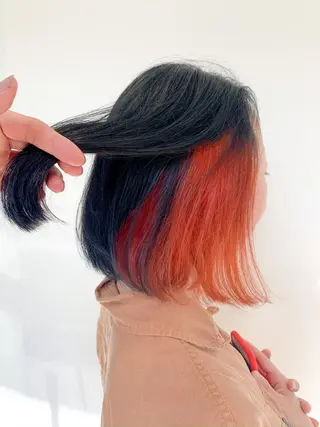 ミディアム カラー 縮毛矯正/髪質改善 /韓国風　山川春輝のヘアスタイル
