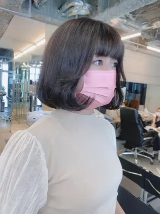 ミディアム カラー 透明感/オリーブ/ グレージュ/YUKAのヘアスタイル