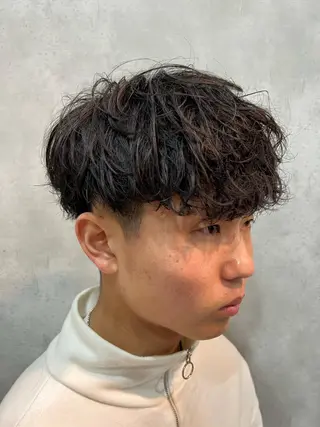 ミディアム メンズ SHION men's permのヘアスタイル