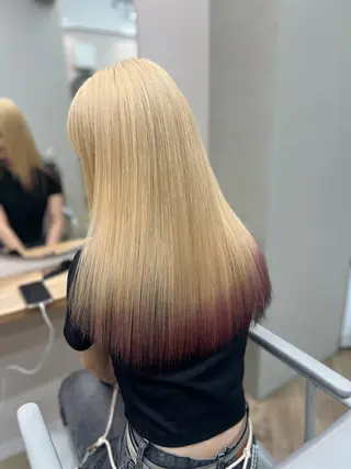 ロング カラー 岡山ハイトーン・ ルーツカラー/こもものヘアスタイル