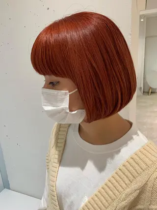 ミディアム カラー ヘアアレンジ 🫧透明感カラー/ ボブ/小笠原汐海🪽のヘアスタイル