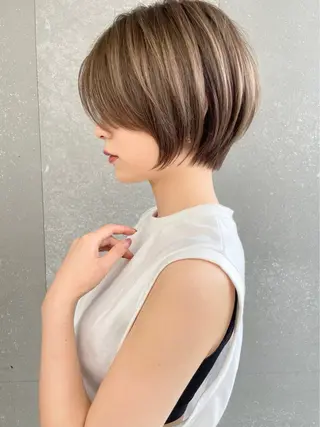 ショート カラー レイヤー/髪質改善 /くびれショート加納のヘアスタイル