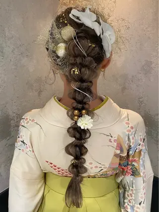 ロング ヘアアレンジ 艶カラー/縮毛矯正/ ケア/アレンジ/桜悠のヘアスタイル