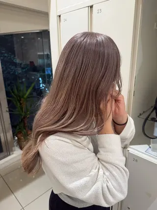 ロング カラー ヘアアレンジ タイトボブ個性派カラ ーAKANEのヘアスタイル