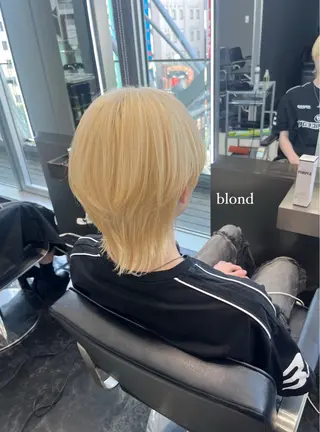 ショート カラー ヘアアレンジ メンズ ハイトーン/透明感 髪質改善/rinaのヘアスタイル