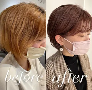 ショート カラー eins.hair所属・過去一の柔髪ヘア 🌿einshairのヘアスタイル