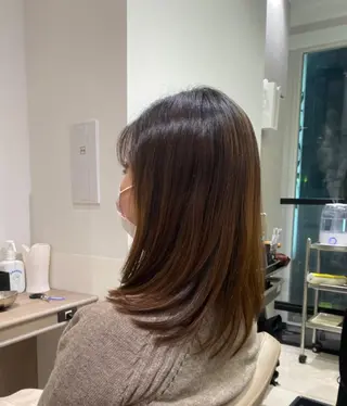 セミロング カラー Ash 銀座店所属・骨格補正カット /マンツーマン/のヘアスタイル