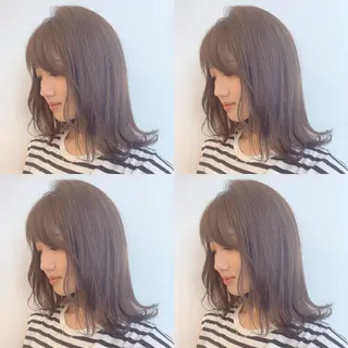 ミディアム 透明感/オリーブ/ グレージュ/YUKAのヘアスタイル