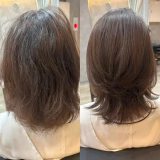 ミディアム パーマ カラー さく/髪質改善× 縮毛矯正/町田のヘアスタイル