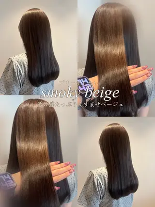 ロング カラー 髪質改善カラー ベージュ🤎YUMEのヘアスタイル