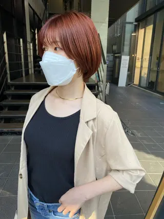 ショート カラー ヘアアレンジ umu.［韓国ヘア /ダウンパーマ］のヘアスタイル