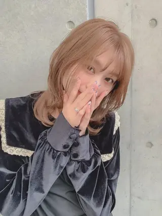 セミロング カラー rii-🩰 トレンド韓国ヘアのヘアスタイル