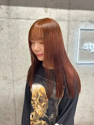 セミロング カラー hina💟 透明感カラーのヘアスタイル