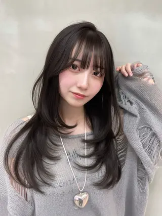 セミロング 韓国ヘア/レイヤー Londエレンのヘアスタイル