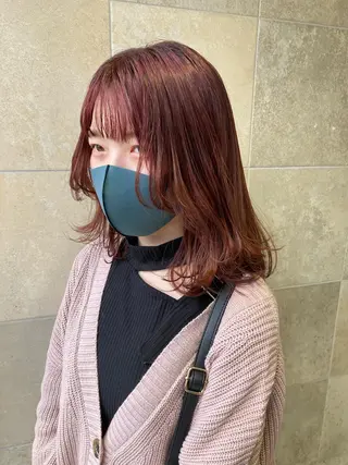 ミディアム カラー 田中 あかねのヘアスタイル