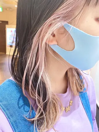 セミロング カラー 浦口友華 ♡  暖色系カラーのヘアスタイル