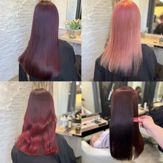 カラー SHIN/レイヤー カット×クロスパーマのヘアスタイル