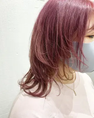 ミディアム カラー ヘアアレンジ ササキカズマ〻透明感 〻色落ち〻赤み消しのヘアスタイル