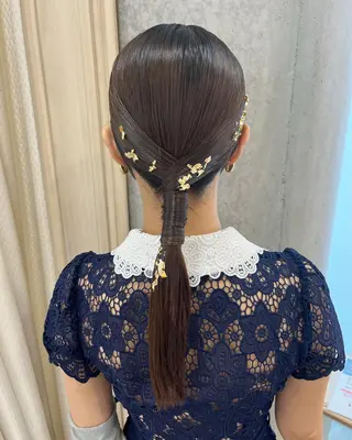 セミロング ヘアアレンジ サソウ ユリエ🥥のヘアスタイル