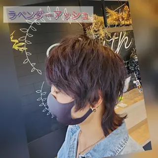 ミディアム カラー 曲がるレイヤーカット モテカラー/SYUNのヘアスタイル