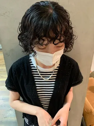 ショート パーマ レイヤー/韓国ヘア 杉浦結梨のヘアスタイル