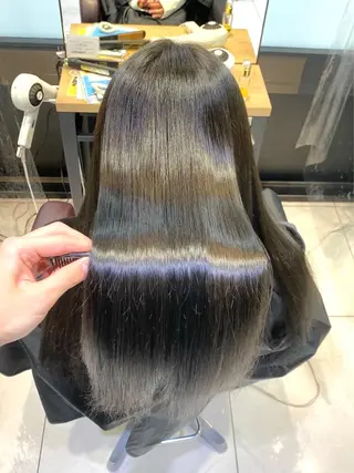 ロング 髪質改善× ハイライト溝江のヘアスタイル