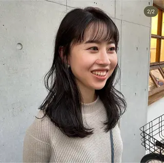 ミディアム カラー ショートウルフくせ毛 お任せくださいのヘアスタイル