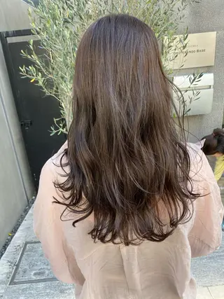 ロング カラー 赤み消し韓国ヘア レイヤー縮毛🤍渡邉のヘアスタイル